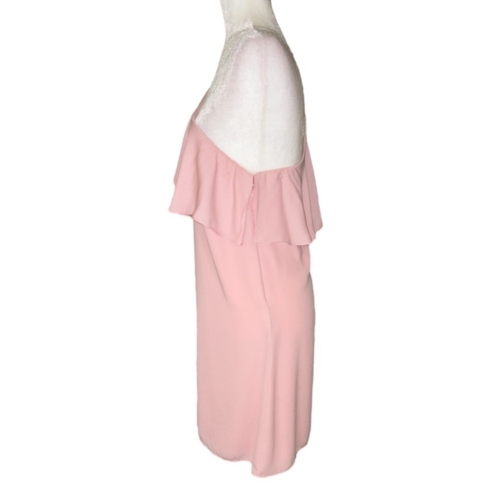 Amanda Uprichard Zoe Dress One Shoulder Ruffle Mini Length Pink Size Small - Picture 7 of 12